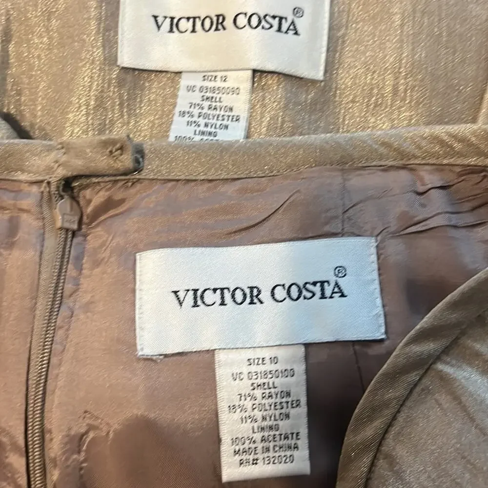 Victor Costa Size 10/12 Vintage 2PC Skirt Suit Blazer Jacket